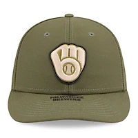 Casquette ajustée New Era 59FIFTY pour homme, couleur olive, Milwaukee Brewers, édition spéciale 2026 Journée des forces armées.