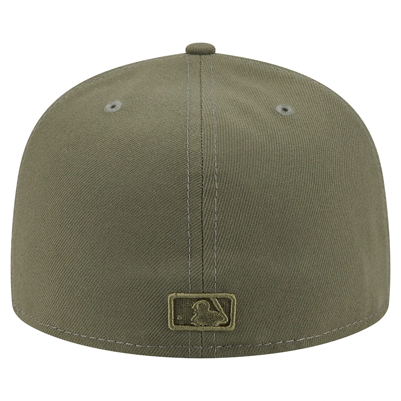 Casquette ajustée A-Frame 59FIFTY olive Milwaukee Brewers pour homme de New Era