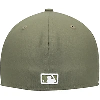 Men's New Era Olive Milwaukee Brewers White Logo 59FIFTY Fitted Hat