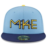 Casquette ajustée 59FIFTY New Era Brewers 2022 City Connect des Milwaukee bleu poudré pour homme