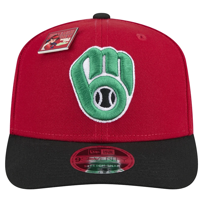 Casquette ajustable 9SEVENTY Big League Chew pour homme New Era rouge/noir Milwaukee Brewers 2024