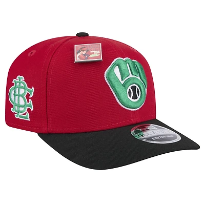 Casquette ajustable 9SEVENTY Big League Chew pour homme New Era rouge/noir Milwaukee Brewers 2024
