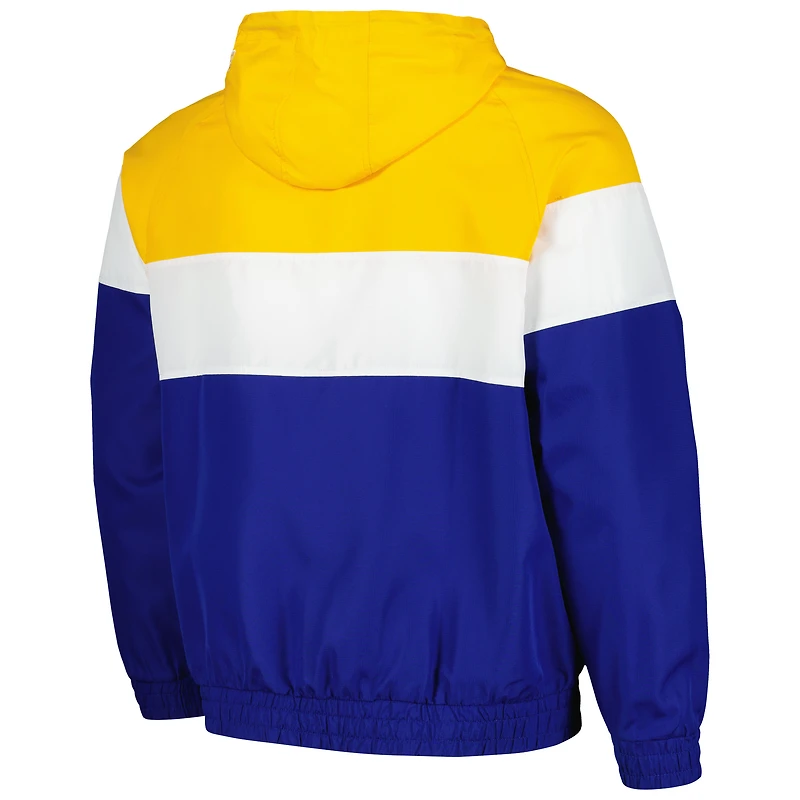 Veste coupe-vent à capuche quart de zip New Era Royal Milwaukee Brewers Ripstop Raglan pour hommes