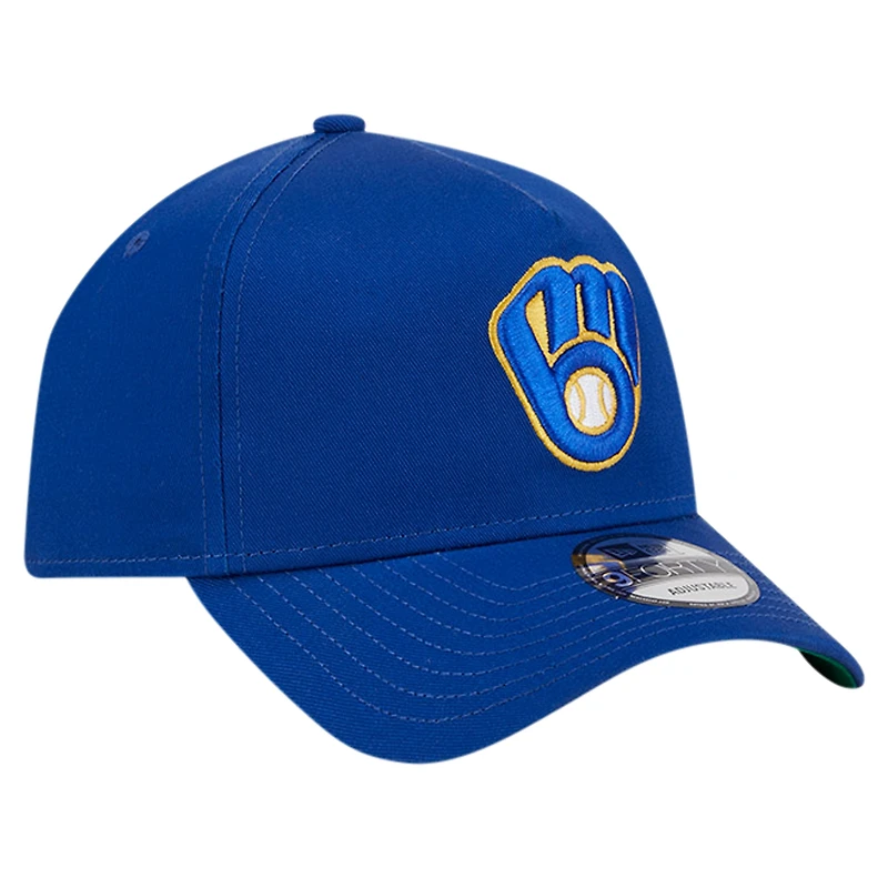 Casquette ajustable 9FORTY couleur A-Frame Royal Milwaukee Brewers Team New Era pour hommes