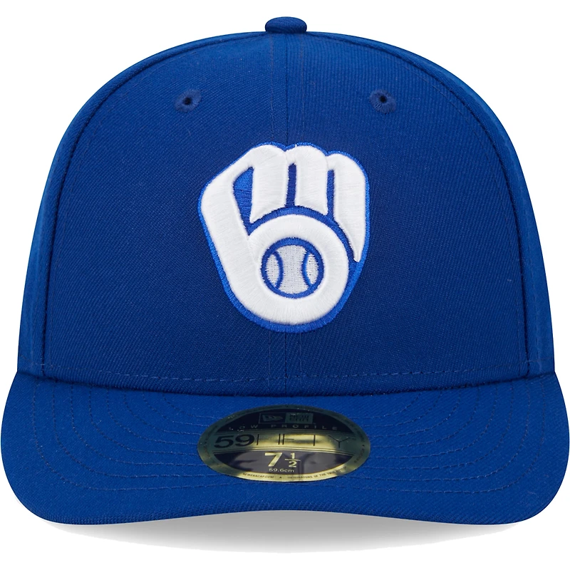 Casquette ajustée à profil bas 59FIFTY pour homme Royal Milwaukee Brewers New Era