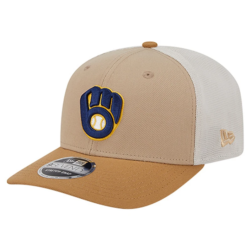 Casquette ajustable New Era Stone Milwaukee Brewers 9SEVENTY Trucker pour homme