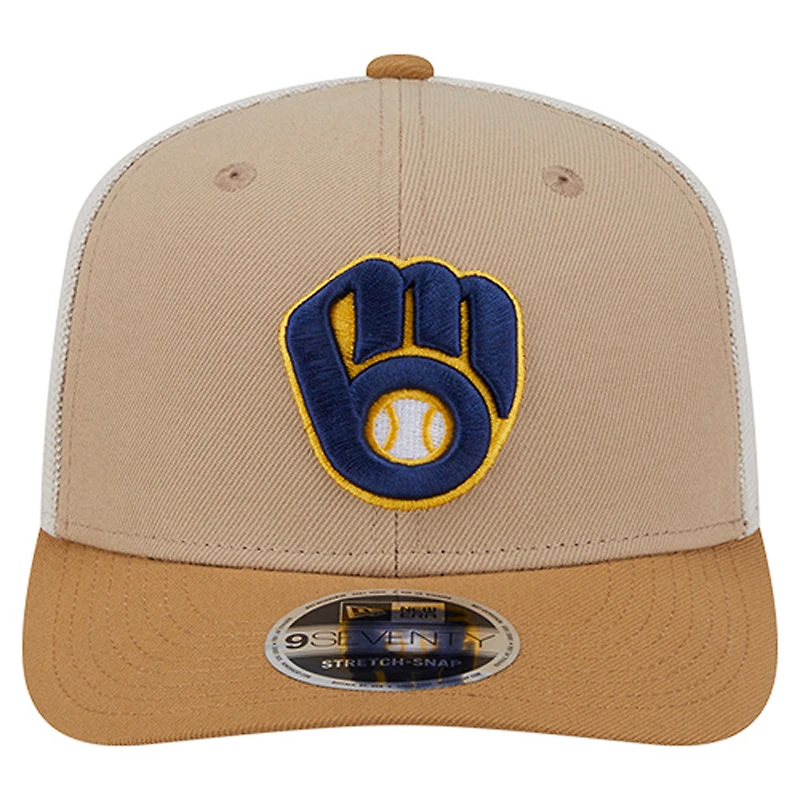 Casquette ajustable New Era Stone Milwaukee Brewers 9SEVENTY Trucker pour homme