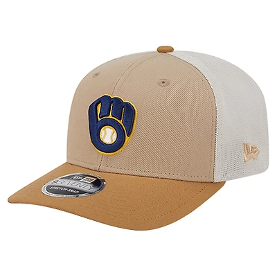 Casquette ajustable New Era Stone Milwaukee Brewers 9SEVENTY Trucker pour homme