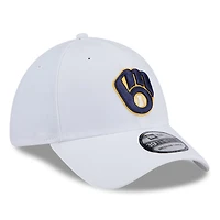 Casquette 39THIRTY Flex blanche des Milwaukee Brewers de New Era pour homme