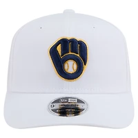 Casquette ajustable New Era blanche COOLERA 9SEVENTY des Milwaukee Brewers pour homme