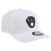 Men's New Era White Milwaukee Brewers COOLERA 9SEVENTY Adjustable Hat