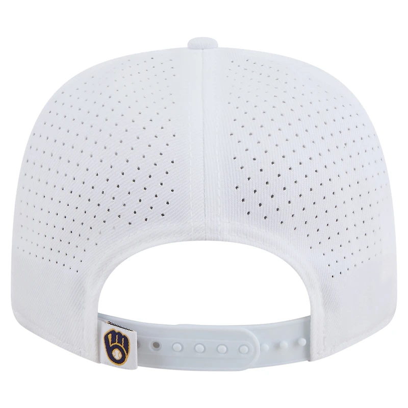 Casquette ajustable New Era blanche COOLERA 9SEVENTY des Milwaukee Brewers pour homme