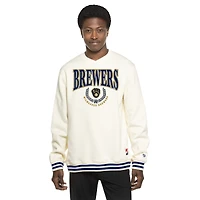Men's New Era White Milwaukee Brewers Throwback Sweatshirt