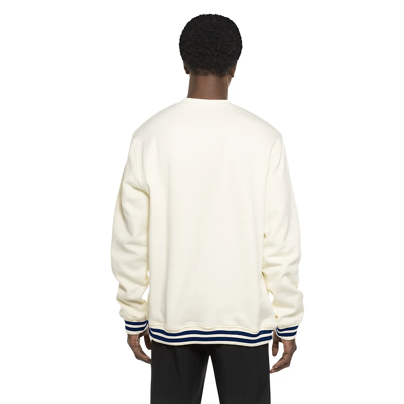 Sweat-shirt rétro blanc New Era pour homme, style Milwaukee Brewers