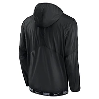 Men's Nike Black Milwaukee Brewers Authentic Night Game Performance Half-Zip Windbreaker