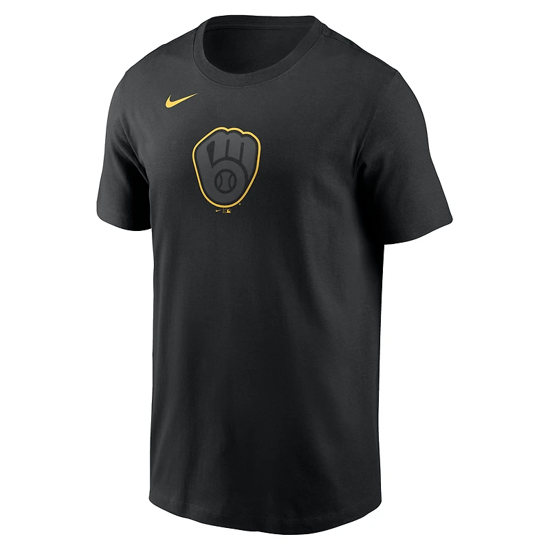 T-shirt Nike noir pour homme avec logo color pop des Milwaukee Brewers