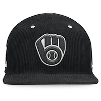 Casquette structurée à fermeture snapback Nike Milwaukee Brewers Pro en velours côtelé noir pour homme