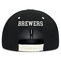 Casquette structurée à fermeture snapback Nike Milwaukee Brewers Pro en velours côtelé noir pour homme