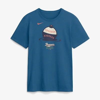 Men's Nike Blue Milwaukee Brewers 2026 City Connect Large Logo T-Shirt