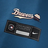 Men's Nike Brandon Woodruff Mineral Blue Milwaukee Brewers 2026 City Connect Stadium Jersey