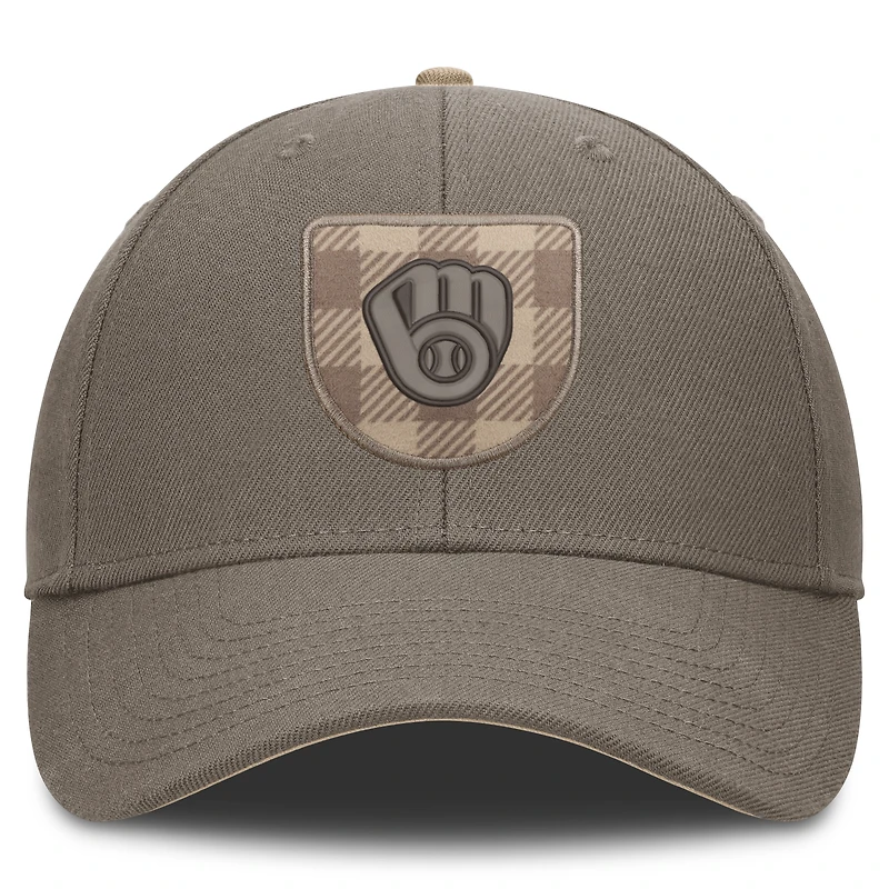 Casquette ajustable Nike marron Milwaukee Brewers Statement Rise pour homme