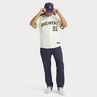 Maillot de joueur Nike Christian Yelich crème Milwaukee Brewers Home Limited pour homme