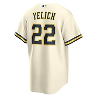 Maillot réplique domicile Nike Christian Yelich crème des Milwaukee Brewers pour homme
