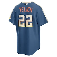 Men's Nike Christian Yelich Mineral Blue Milwaukee Brewers 2026 City Connect Stadium Jersey