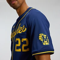 Men's Nike Christian Yelich Navy Milwaukee Brewers Alternate Limited Jersey