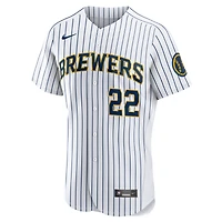 Men's Nike Christian Yelich White Milwaukee Brewers Team Alternate Authentic Player Jersey