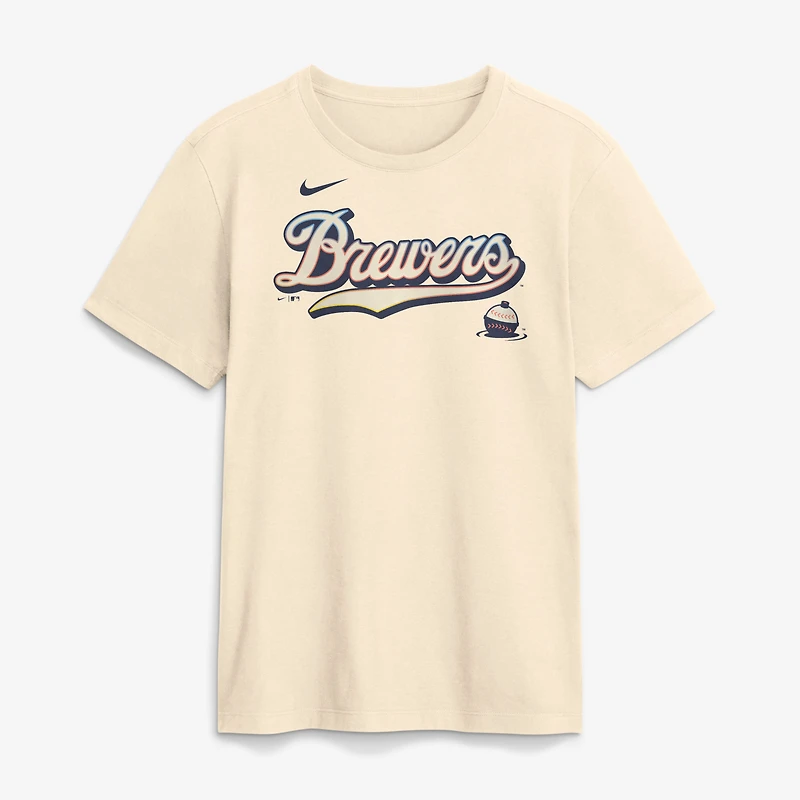 Men's Nike Cream Milwaukee Brewers 2026 City Connect Wordmark T-Shirt