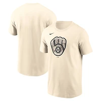 T-shirt Nike crème avec logo camouflage des Milwaukee Brewers pour homme