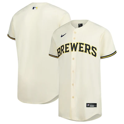 Maillot Nike crème à domicile Elite des Milwaukee Brewers pour homme