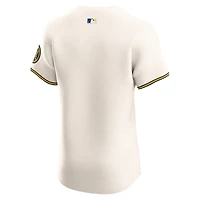 Maillot Nike Cream Milwaukee Brewers Domicile Elite pour homme