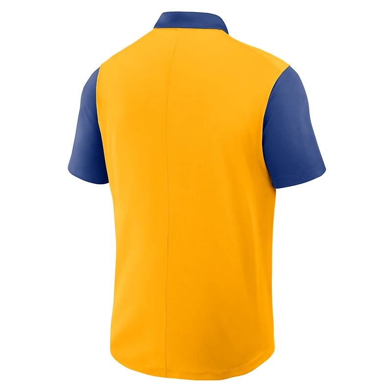 Polo Nike Victory Dri-FIT couleur or/bleu marine pour homme des Milwaukee Brewers de la collection Cooperstown