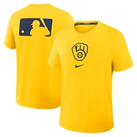 T-shirt Nike Gold Milwaukee Brewers Authentic Collection Early Work Tri-Blend Dri-FIT pour homme