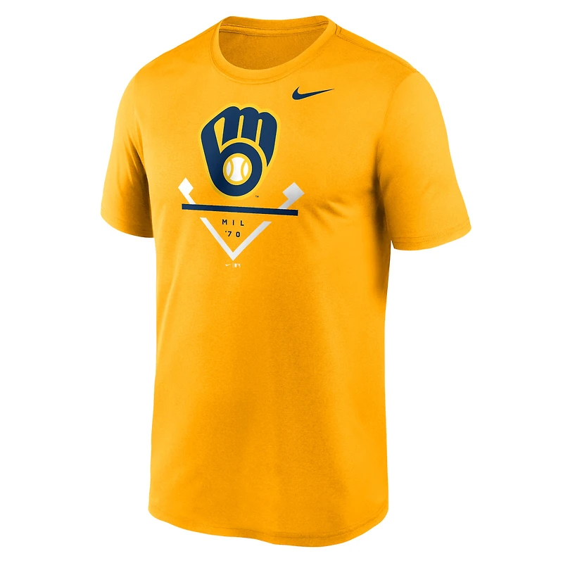 T-shirt Nike Gold Milwaukee Brewers Icon Legend Performance pour homme