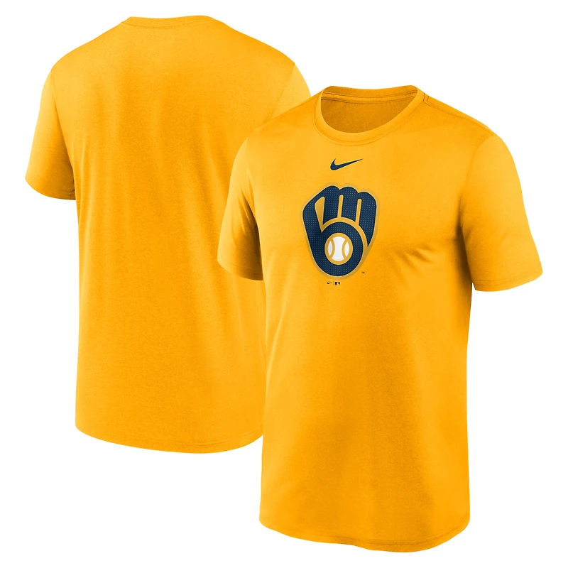 Men's Nike Gold Milwaukee Brewers Legend Fuse Large Logo Dri-FIT T-Shirt