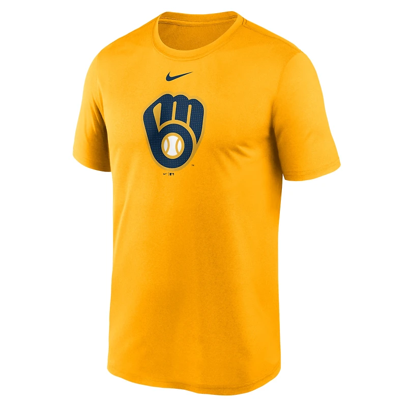 T-shirt de performance Nike Gold Milwaukee Brewers Legend Fuse avec grand logo pour homme