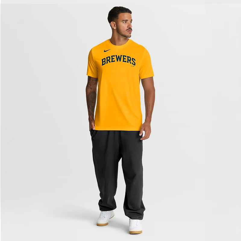 Men's Nike White Milwaukee Brewers New Legend Wordmark Dri-FIT T-Shirt