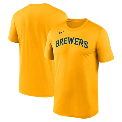 T-shirt Nike doré Milwaukee Brewers New Legend Wordmark pour homme