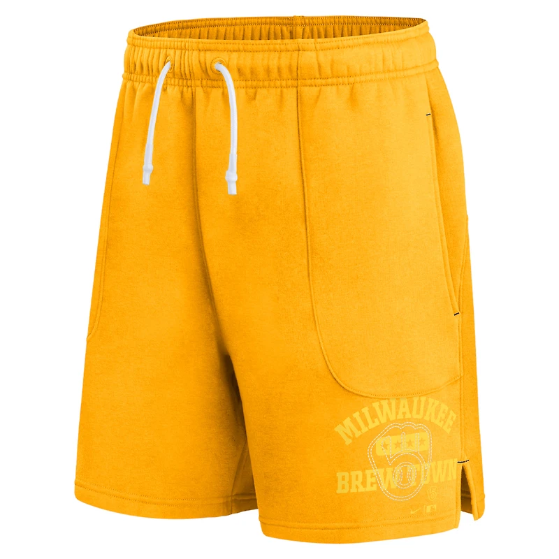 Short de jeu balle pour homme Nike Milwaukee Brewers Statement or