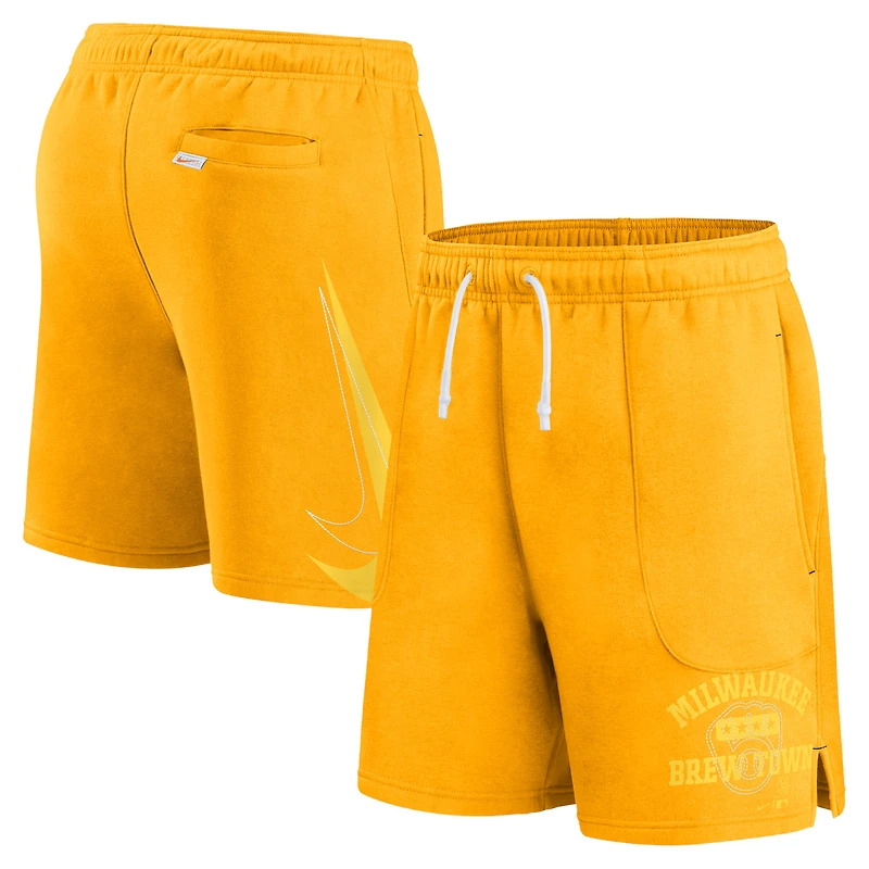 Short de jeu balle pour homme Nike Milwaukee Brewers Statement or