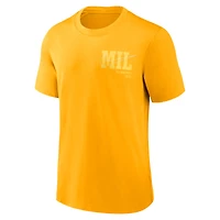 T-shirt pour homme Nike Gold Milwaukee Brewers Statement Game Over
