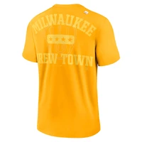 T-shirt pour homme Nike Gold Milwaukee Brewers Statement Game Over