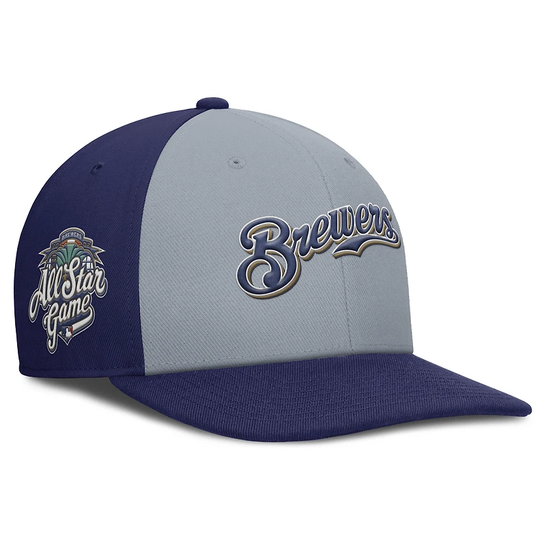 Men's Nike Gray/Navy Milwaukee Brewers Pro Performance Snapback Hat