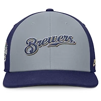 Men's Nike Gray/Navy Milwaukee Brewers Pro Performance Snapback Hat