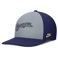 Men's Nike Gray/Navy Milwaukee Brewers Pro Performance Snapback Hat