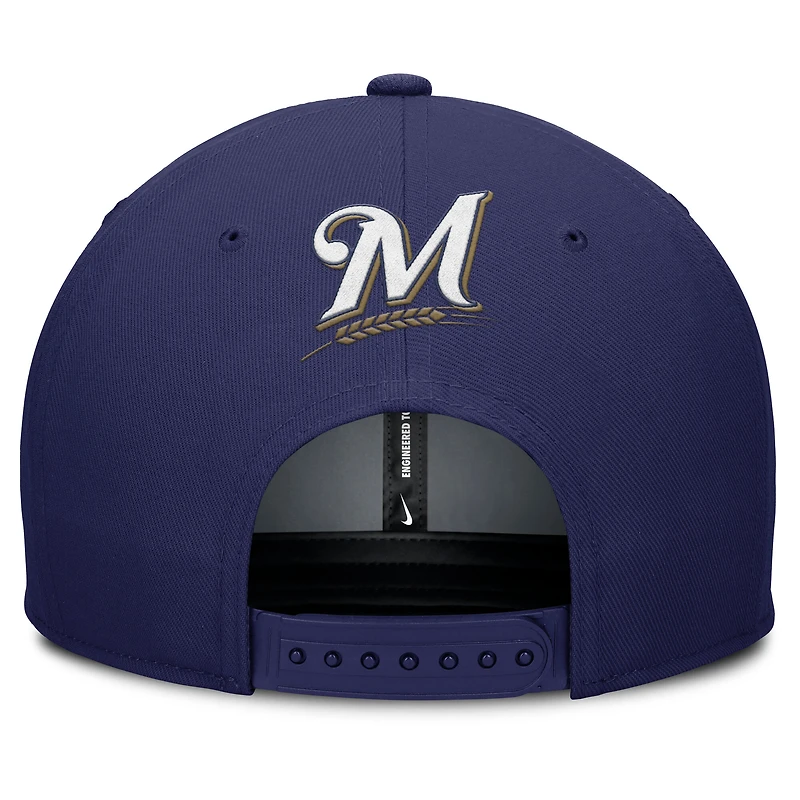 Men's Nike Gray/Navy Milwaukee Brewers Pro Performance Snapback Hat