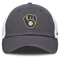 Casquette de camionneur ajustable Nike grise pour homme des Milwaukee Brewers
